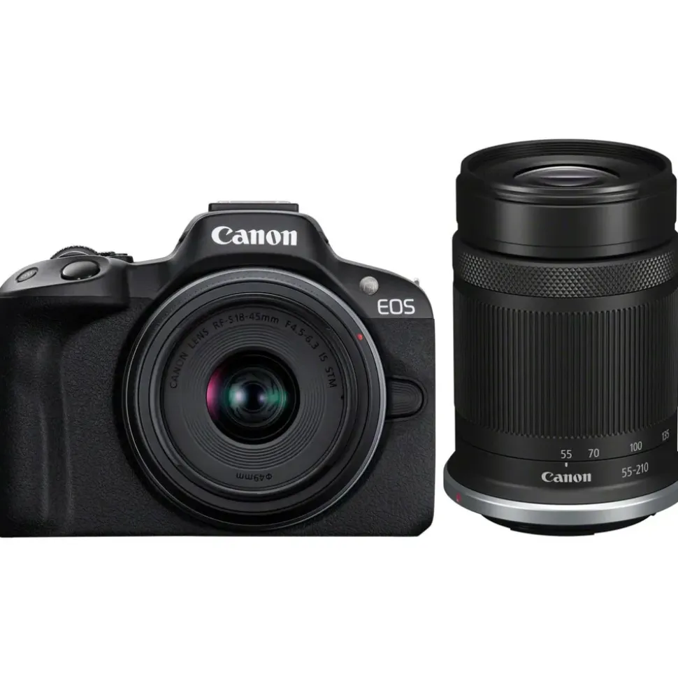 Canon EOS R50 schwarz + RF-S 18-45 mm + RF-S 55-210 mm