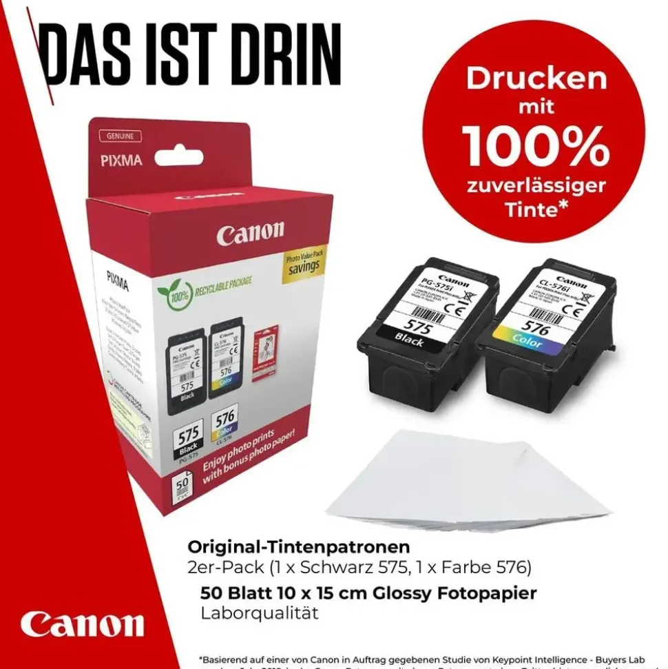 Canon PG-575 schwarz + CL-576 CMY 5438C004