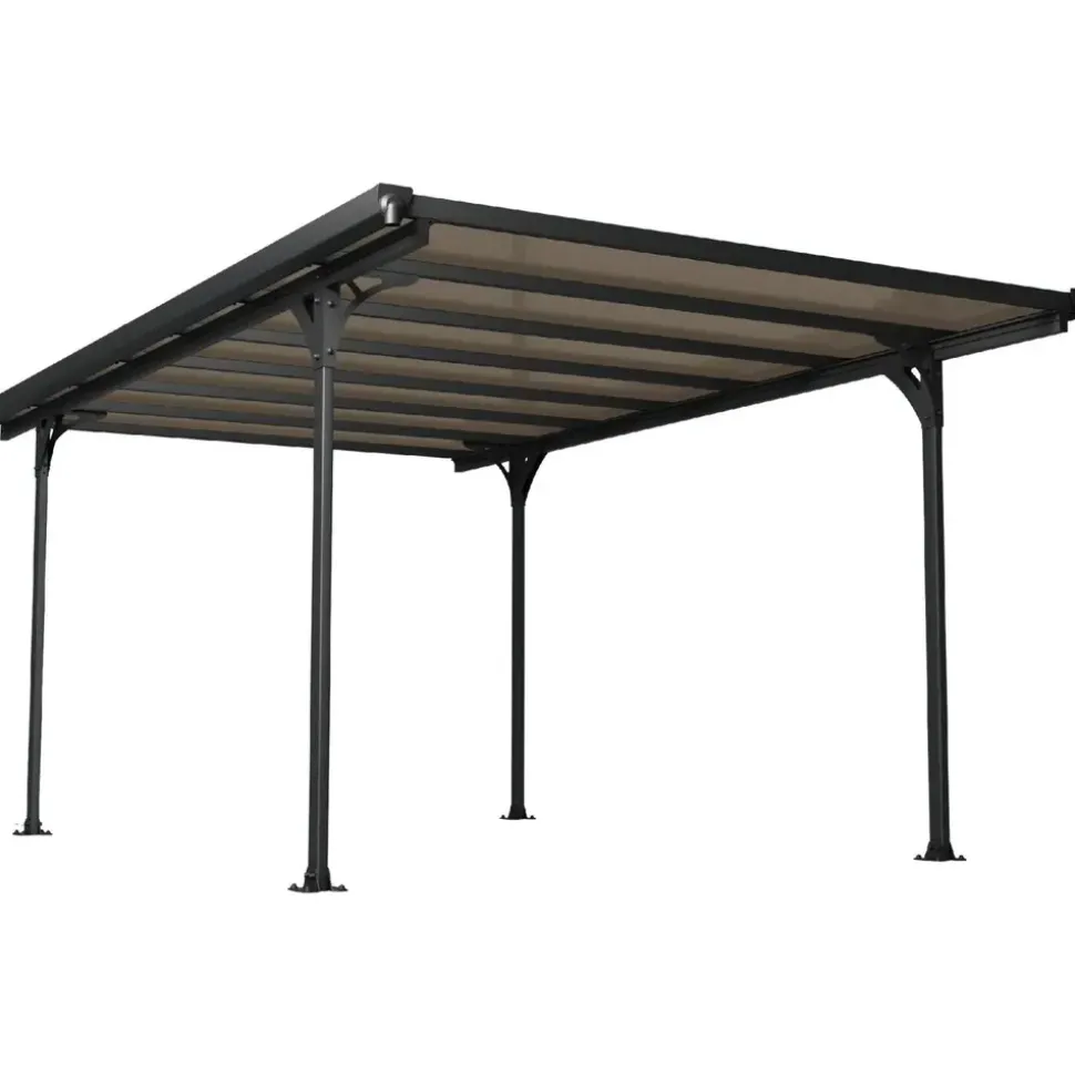 CANOPIA Carport MODENA 5000 5,04 x 3,00 m schwarz inkl. Regenrinne