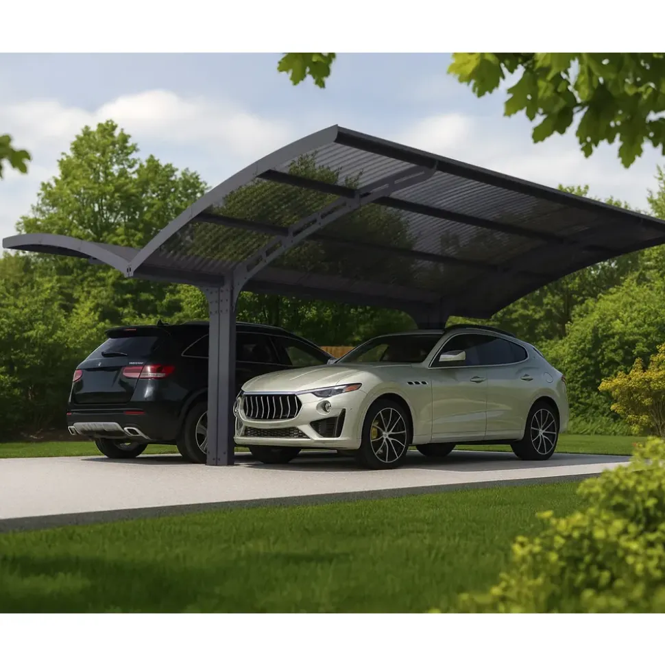CANOPIA Doppelcarport Arizona Wave 5,80 x 5,00 m anthrazit inkl. UV-Schutz und witterungsbeständig