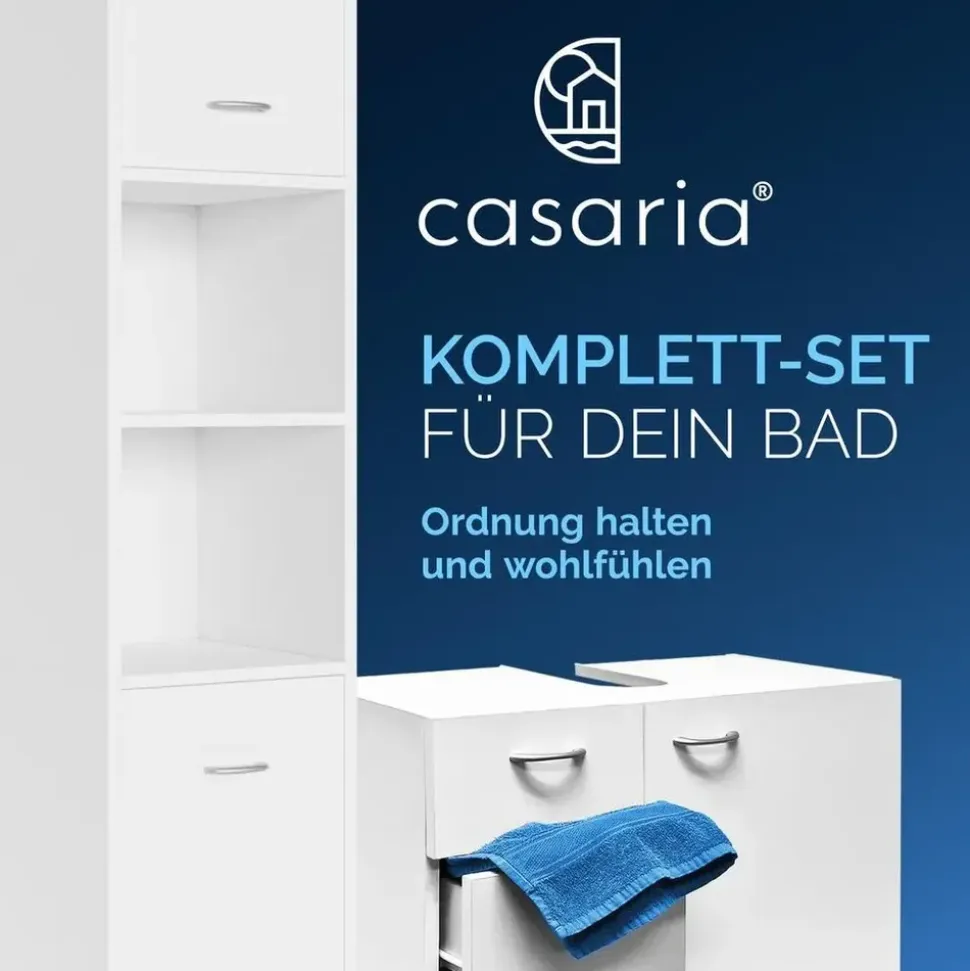 CASARIA Badmöbel-Set Neapel 2-tlg. Weiß