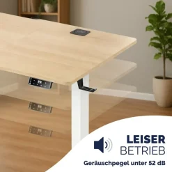 CASARIA Höhenverstellbarer Schreibtisch Beige