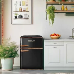 Cecotec Bolero CoolMarket 2D Origin 86 Retro-Kühlschrank (86 l, 897 mm hoch, Schwarz)