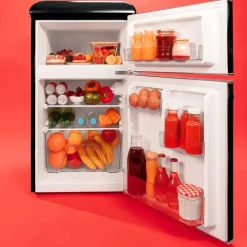 Cecotec Bolero CoolMarket 2D Origin 86 Retro-Kühlschrank (86 l, 897 mm hoch, Schwarz)