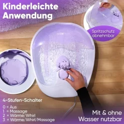 Clatronic FM 3389 weiß-lila Fußmassagegerät