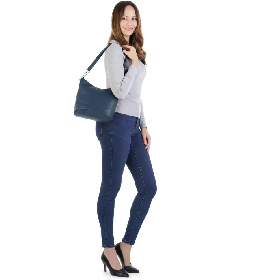 Cluty Umhängetasche Leder Blue