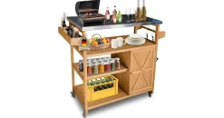 Coemo Servierwagen Grillstation James M Kücheninsel Holz, auf Rollen 118 x 47 x 92 cm