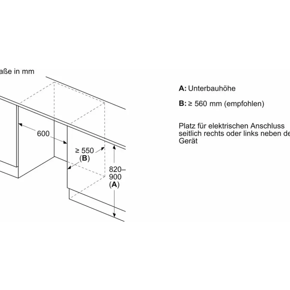 Constructa CK202VFD0 Unterbaukühlschrank (110 l, 820 mm hoch)