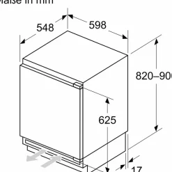 Constructa CK202VFD0 Unterbaukühlschrank (110 l, 820 mm hoch)