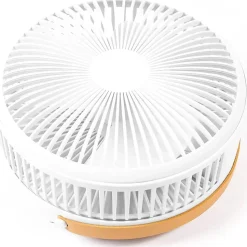 COOLSERIE Akku Teleskop Standventilator 20 cm Weiß