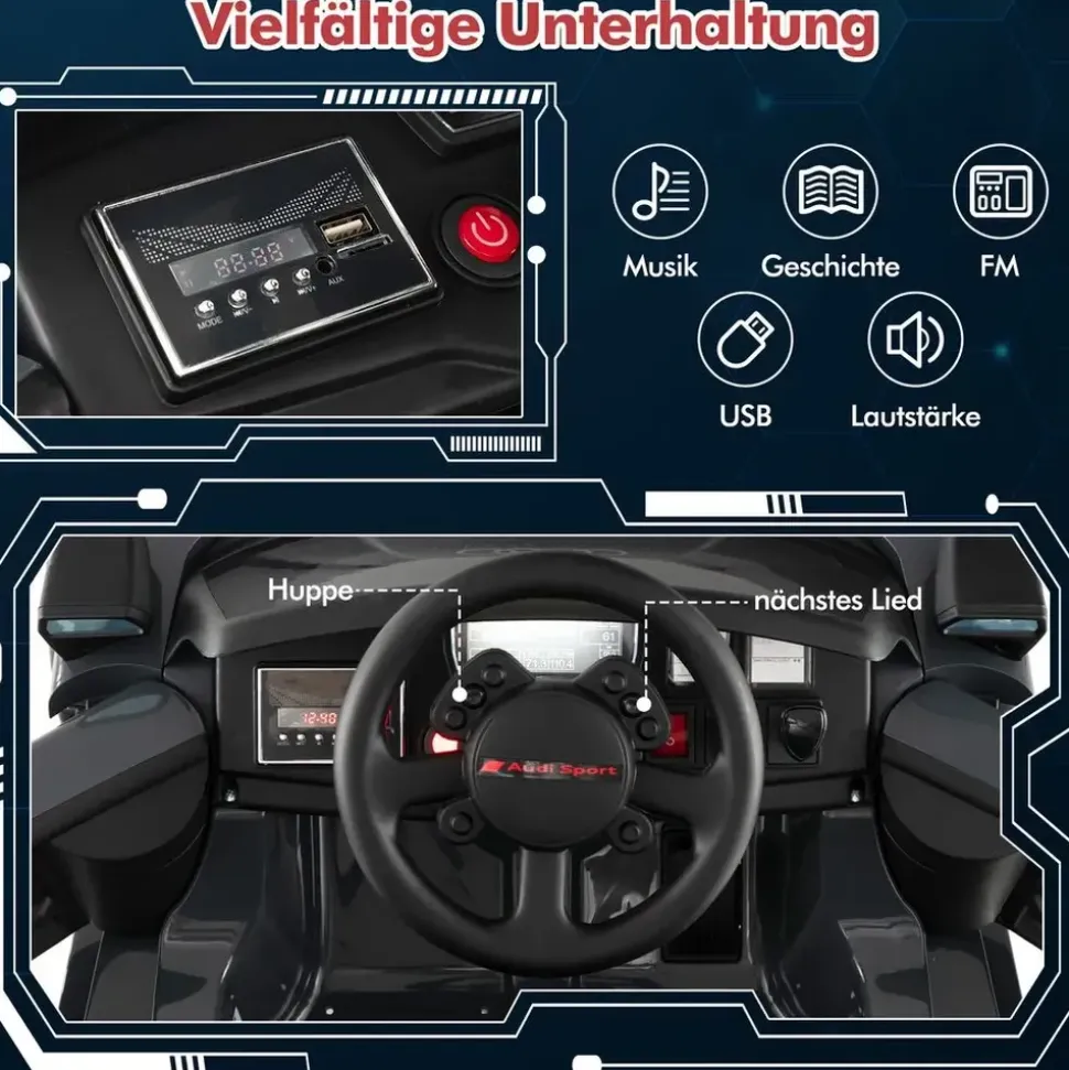 Costway Audi Elektroauto grau
