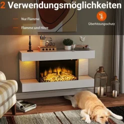 Costway Elektrokamin 1500W Weiß