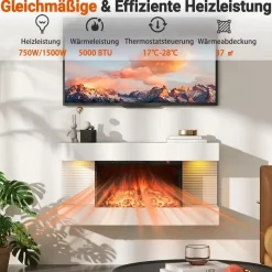 Costway Elektrokamin 1500W Weiß