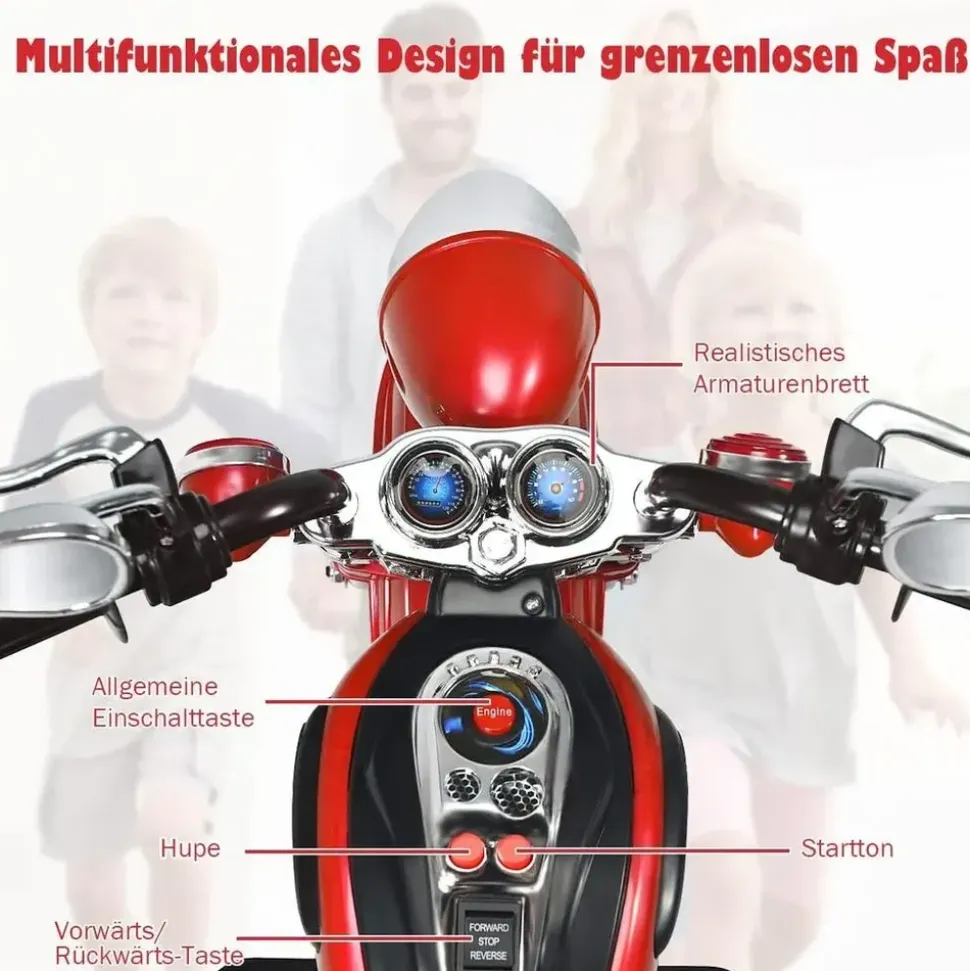Costway Elektro-Kindermotorrad 6V rot