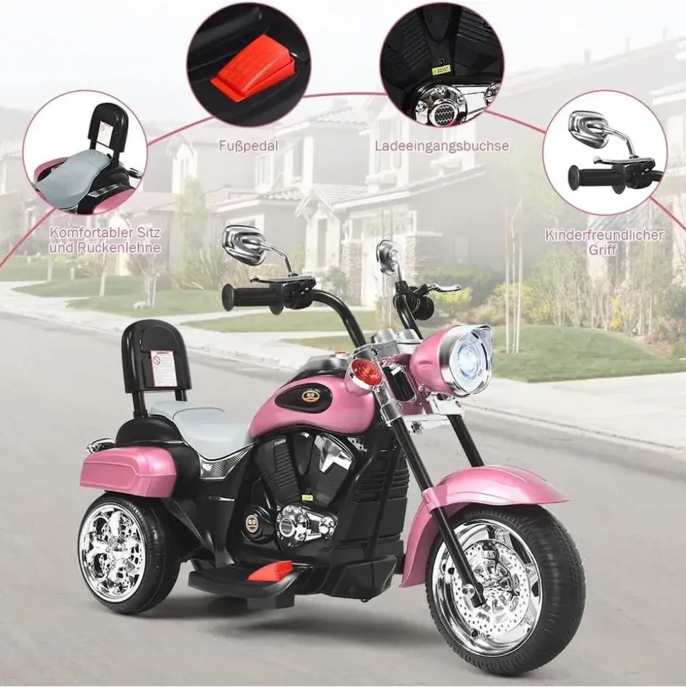 Costway Elektromotorrad 6V rosa