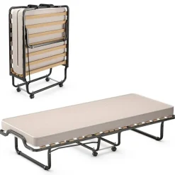 Costway Gästebett klappbar 90 x 200 cm beige