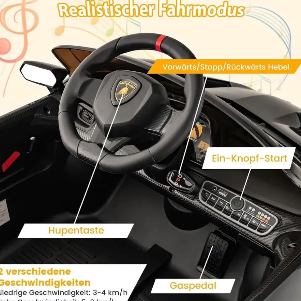 Costway Lamborghini Elektroauto schwarz (null)