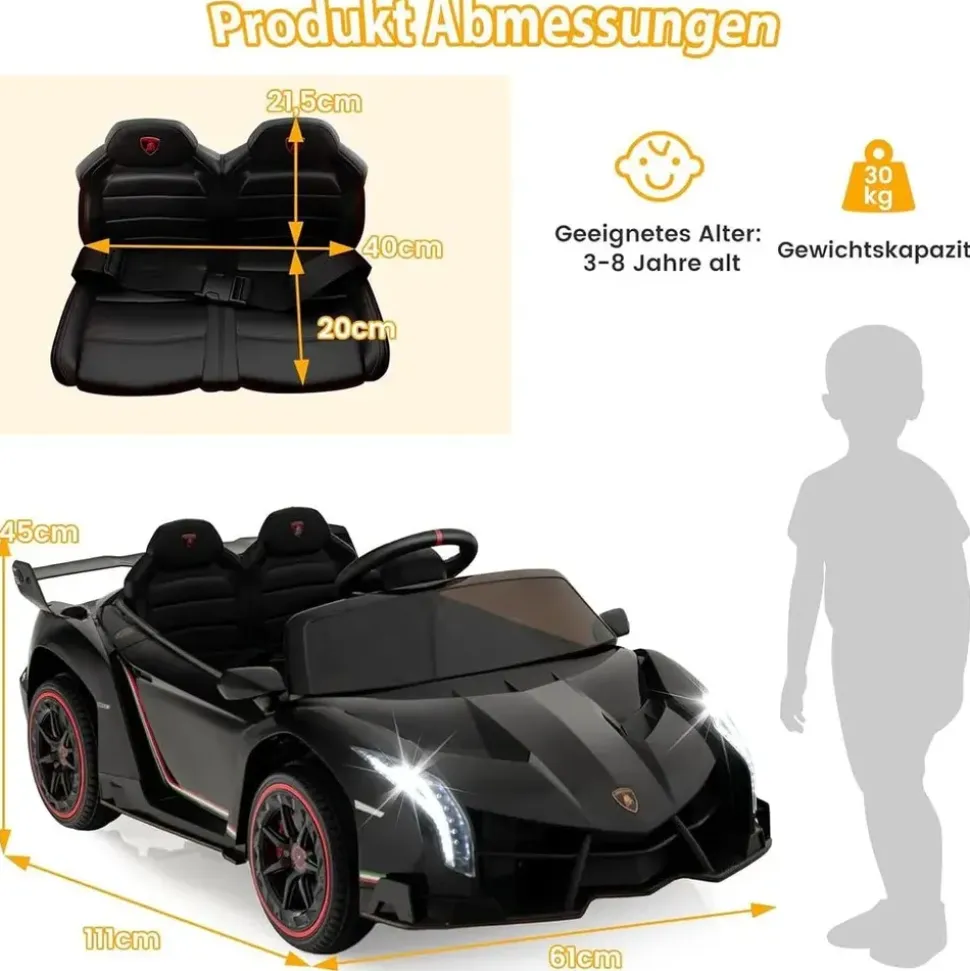 Costway Lamborghini Elektroauto schwarz (null)