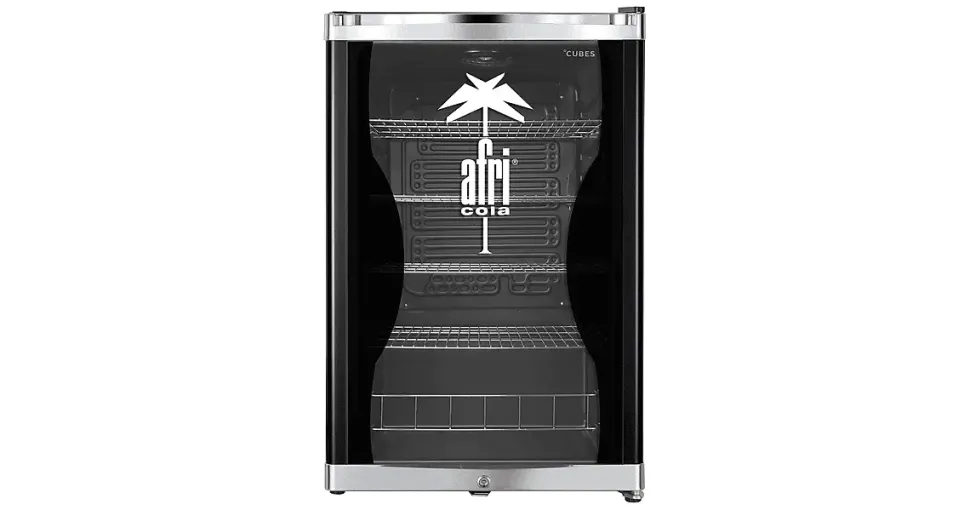 CUBES HC 150 E AFRI Getränkekühlschrank (115 l, 845 mm hoch, Schwarz/Weiß)
