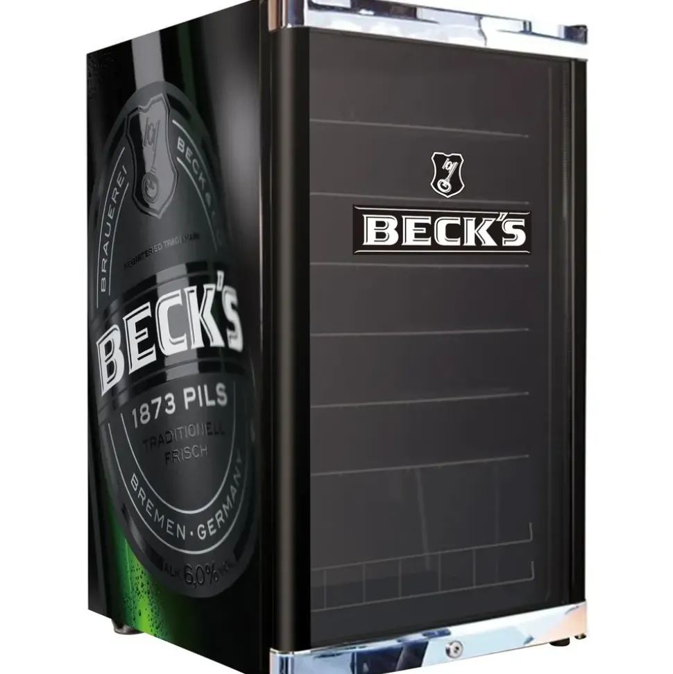 CUBES HC 283 E BECK'S Getränkekühlschrank (115 l, 845 mm hoch, Schwarz)