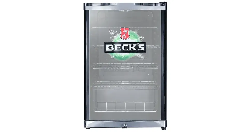 CUBES HC 241 E BECK'S Getränkekühlschrank (115 l, 845 mm hoch, Schwarz/Grün)