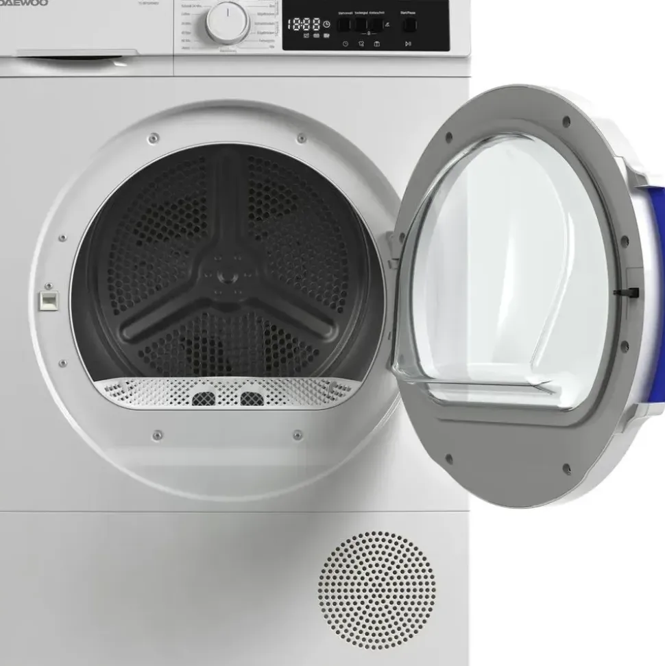 Daewoo TD-BR7GP0WE0-DE Wäschetrockner, 7kg, E, 15 Trockenprogramme inkl. 20-Minuten-Schnelltrockenprogramm, Weiß
