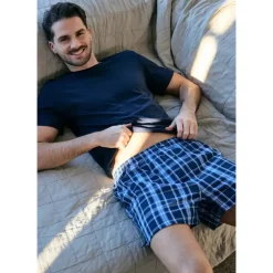 Danish Endurance Boxershorts gestreift blau L 6er Pack