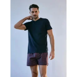 Danish Endurance Boxershorts gestreift blau L 6er Pack