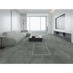 decoflooring Klick-Vinylboden Fliese XL Grey Concrete dunkel grau