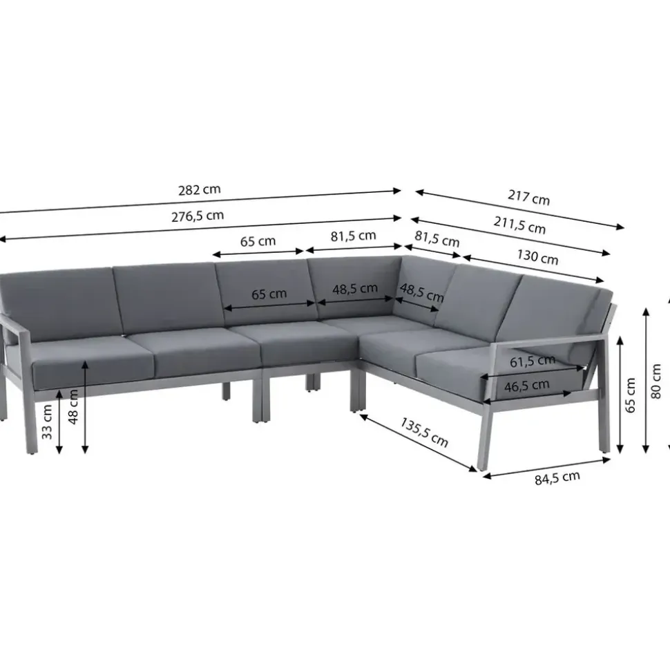 Dehner Chicago Loungeset grau
