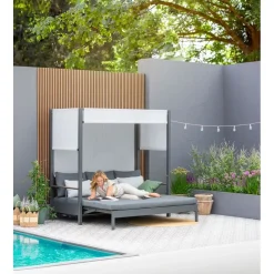 Dehner Daybed Hollywood Sonneninsel schwarz/grau