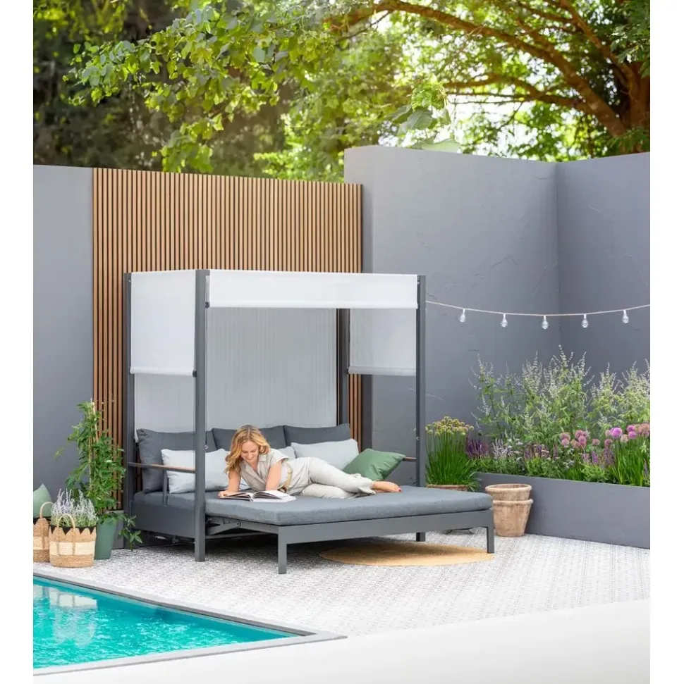 Dehner Daybed Hollywood Sonneninsel schwarz/grau
