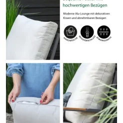 Dehner Milo Garten-Lounge-Set 4-tlg. grau