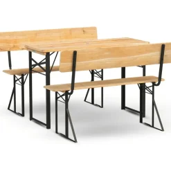deluke Bierzeltgarnitur Braun, Holz Gartenmöbel, Gartenmöbel-Sets