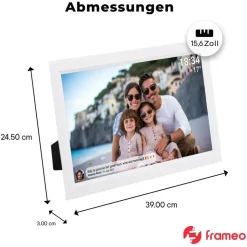 Denver Frameo PFF-1503 weiss 39,62 cm (15,6 Zoll) Bilderrahmen (16GB Speicher, 1920 x 1080 Pixel, 16:9 Seitenverhältnis)
