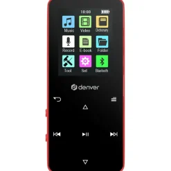 Denver MP-1830R RED - MP4 media player with built-in bluetooth and rechargeable battery - MP3 Spieler 4 GB),