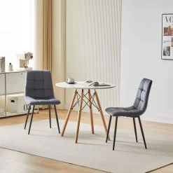 Deuline Esszimmerstuhl Milano Samt grau 4er Set