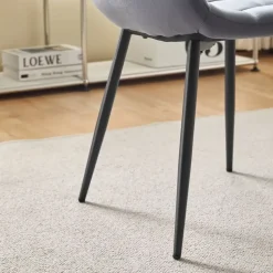 Deuline Esszimmerstuhl Milano Samt grau 4er Set