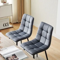 Deuline Esszimmerstuhl Milano Samt grau 4er Set