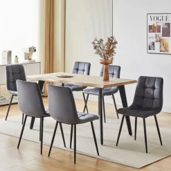 Deuline Esszimmerstuhl Milano Samt grau 4er Set