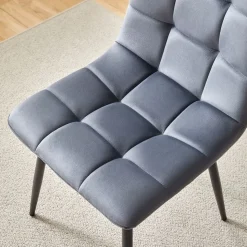Deuline Esszimmerstuhl Milano Samt grau 4er Set