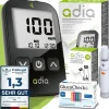 diabetikerbedarf adia Blutzuckermessgerät-Set mg/dl mit 60 Teststreifen und 110 Lanzetten