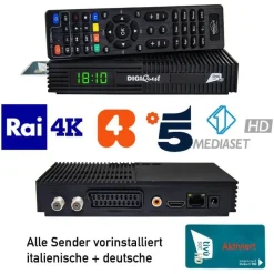 DIGIQuest Ti9 Full HD DVB-S2, HEVC – Italienisches Fernsehen (RAI, Mediaset, LA7) Hotbird 13° +