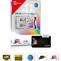 DIGIQuest TiVuSat 4K UHD Black Karte & 4K Ultra HD SmartCam Schwarz (Karte aktiviert)