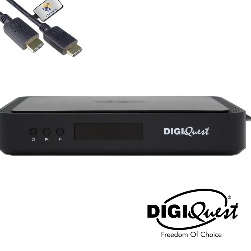 DIGIQuest TiVuSat Smartcard Schwarz + DIGIQuest Q99 4K Receiver mit WiFi Stick - tivùsat zertifiziert (bereits aktiviert), HEVC HDR, Rai Mediaset LA7, PVR ready, LAN, inkl. HDMI Kabel