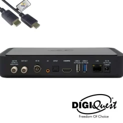 DIGIQuest TiVuSat Smartcard Schwarz + DIGIQuest Q99 4K Sat Receiver - tivùsat (bereits aktiviert), - Schwarz