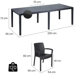 Dmora Outdoor Lounge Set Manarola 8-tlg. Anthrazit