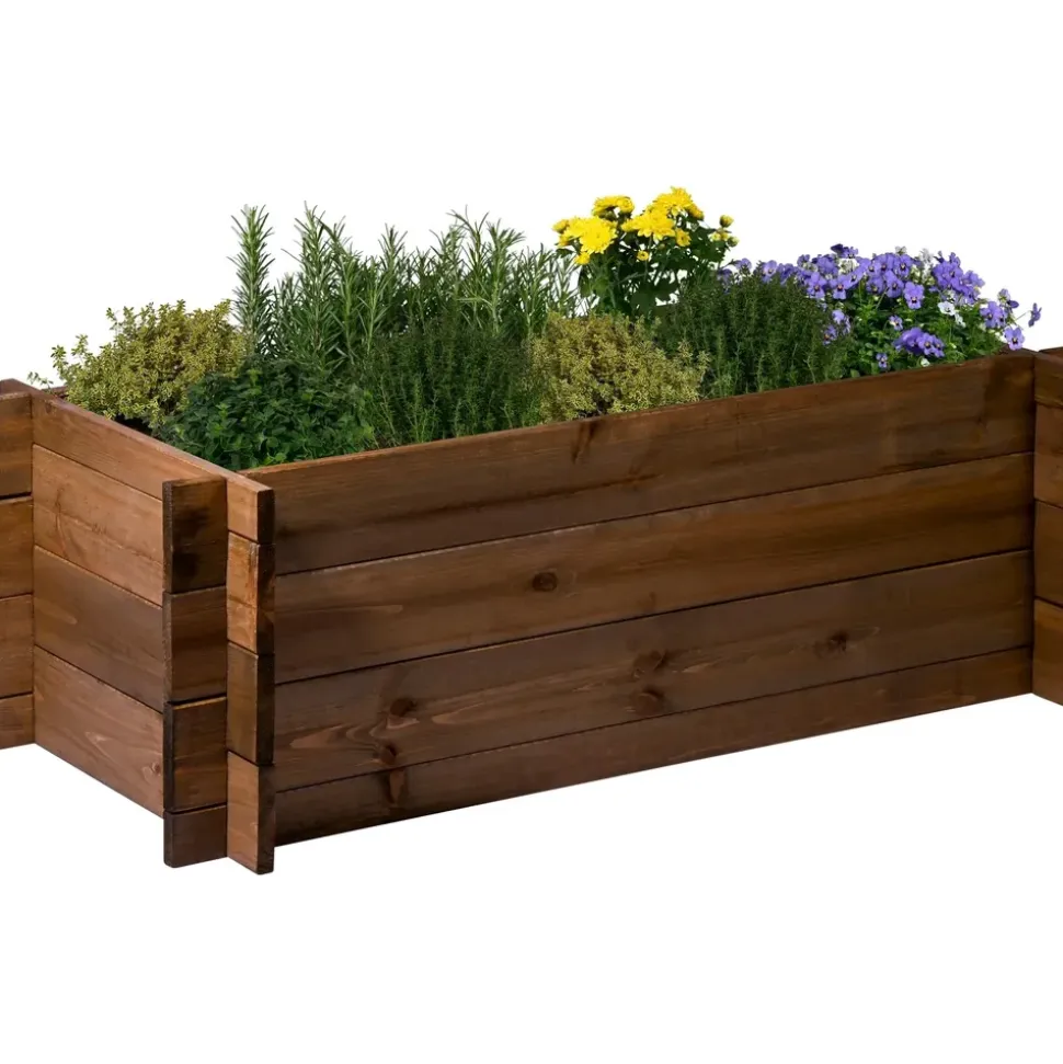 Dobar Hochbeet 117 x 58,5 x 38,5 cm Dunkelbraun