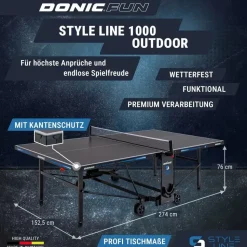 Donic Schildkröt Tischtennisplatte Style 1000 Outdoor Grau