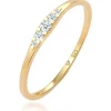 Elli Ringe - Ring Verlobungsring Diamant (0.07 ct) Bridal 925 S - Gr. 56 MM - in Gelbgold - für Damen